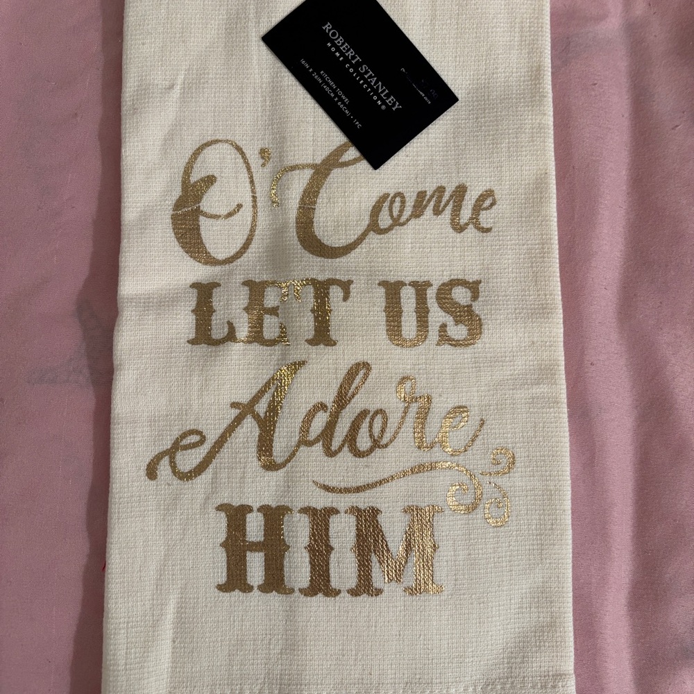 Robert Stanley Gold and Cream Kitchen Towel